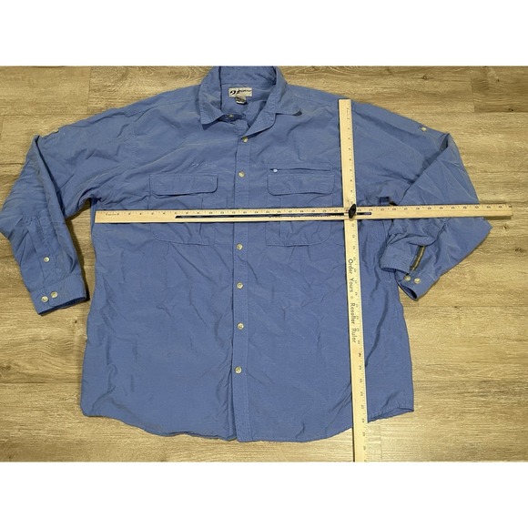 Vintage Sportif Outdoor Mens Sz XL Blue Check Button Up Shirt Casual Pockets Y2K - Picture 4 of 7